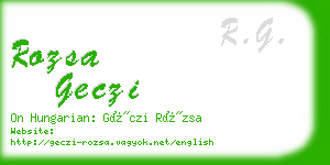 rozsa geczi business card